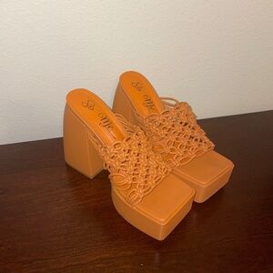Orange heel sandal